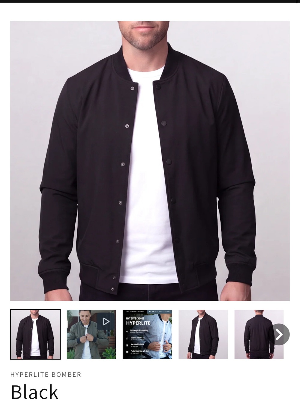 Claim Defame NWOT Men's Black Bomber Jacket size L